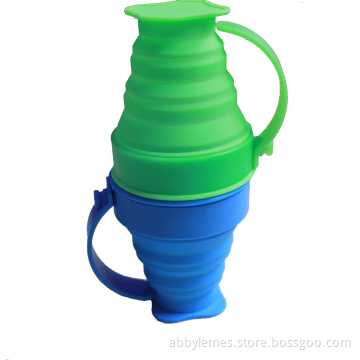 Food Grade Custom Printed Collapsible Silicone Wine Cup with Lid